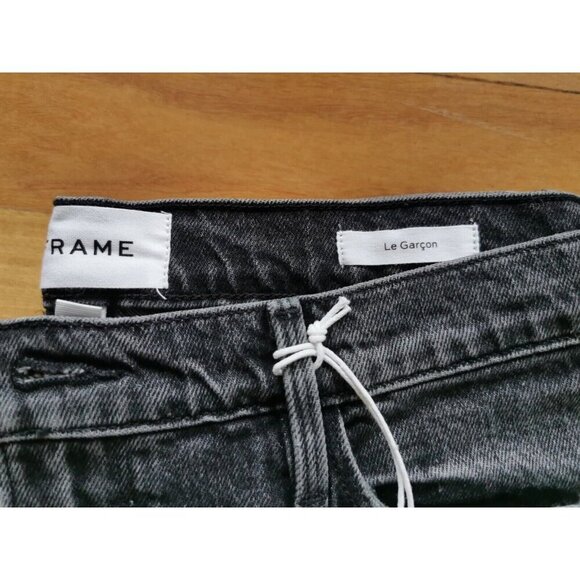 Frame Womens Le Garcon Denim Mid Rise Gray Wash Straight Fit Jeans 27 NWT - Picture 4 of 8